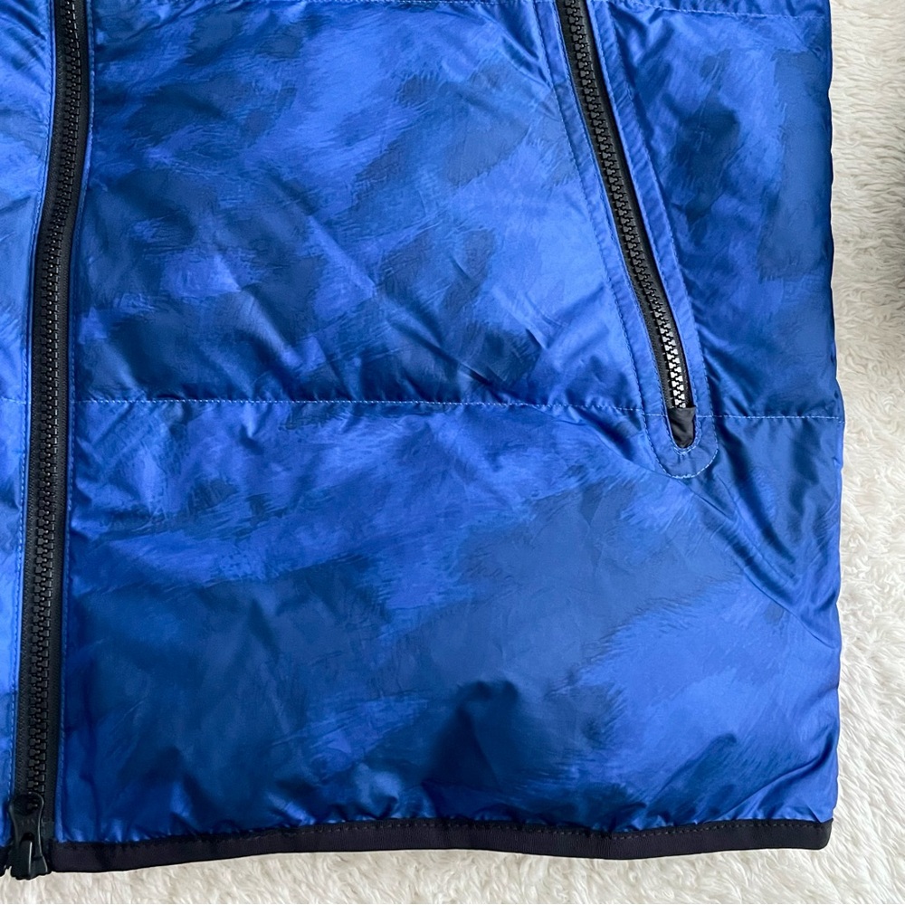 Nike Men's Blue Hooded Duck Down Puffer Jacket Winter Coat Large Zipped Pockets - Picture 8 of 9